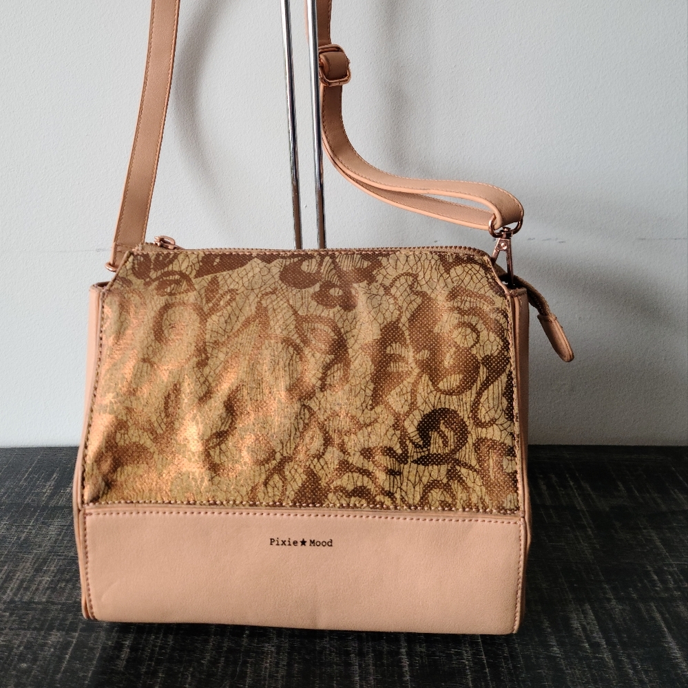 Pixie Mood Tan Gold Crossbody Bag